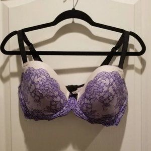 Victoria's Secret Dream Angel Purple & Pink Print Lace Bra in 36DD